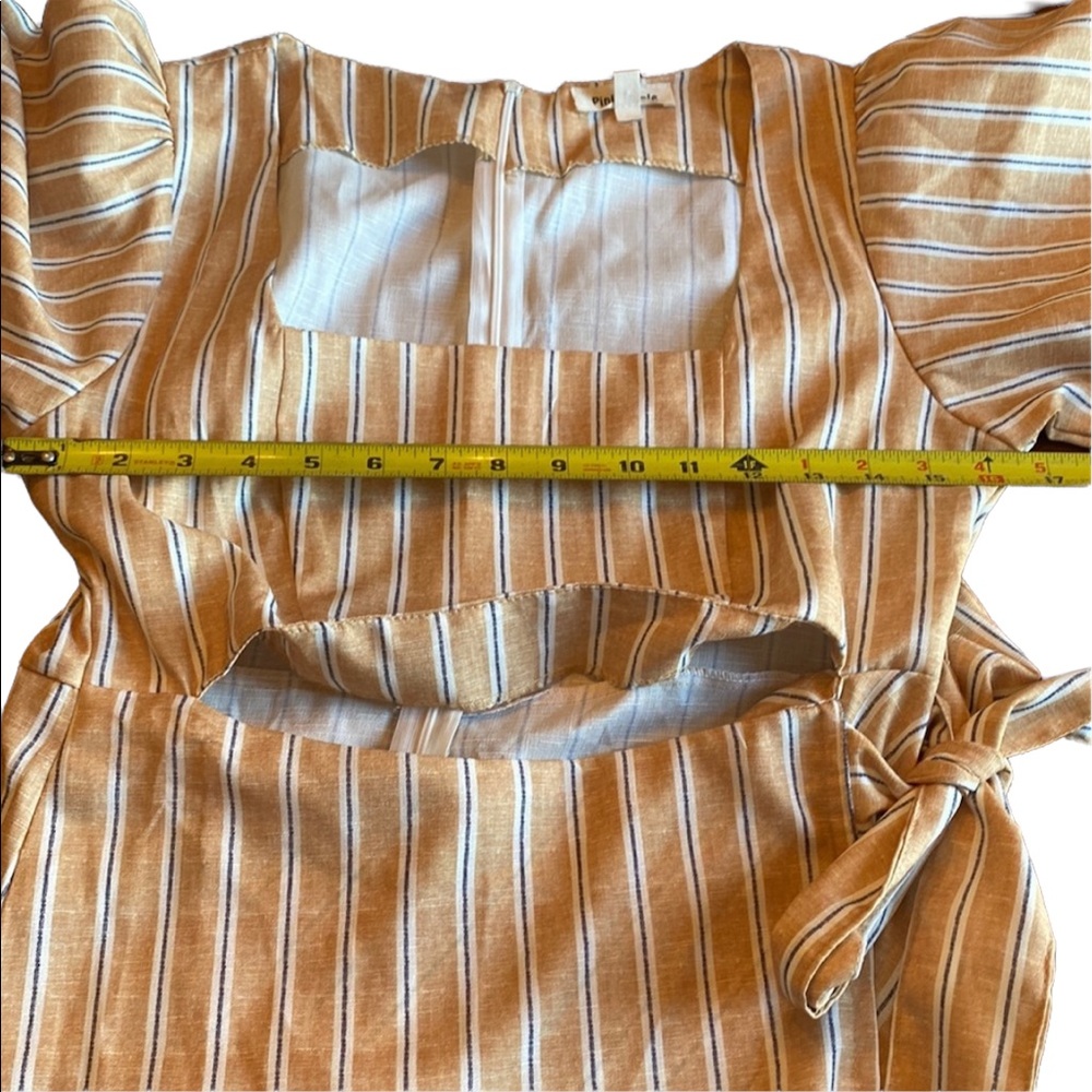 Pink Ripple Camel Striped Zip Back Dress - Picture 12 of 13